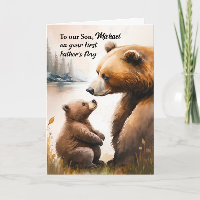 Papa-Baby-Bear Personalisiert Karte (Vorderseite)