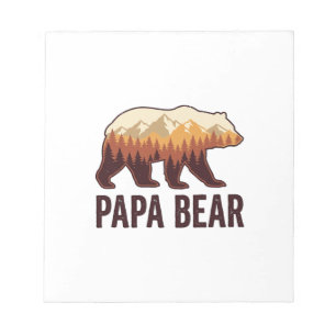 Papa Bär Bär Silhouette Vintage Wald T-Shirt_1 Notizblock