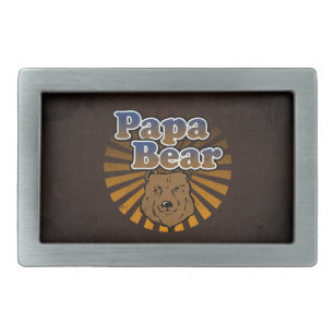 Papa-Bär, cooler Vatertags-Vintager Blick Rechteckige Gürtelschnalle