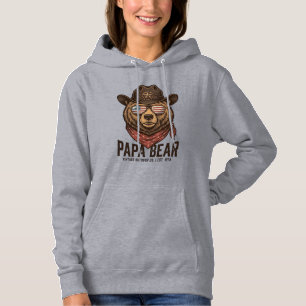 Papa Bär Cowboy Bär Patriotisch Vintage Vektor Des Hoodie