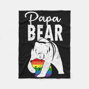 Papa Bär Gay Pride Regenbogenflagge Lgbt Dad Campi Fleecedecke