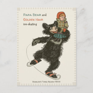 Papa Bär & Golden Hair Schlittschuhlaufen CC0715 M Postkarte