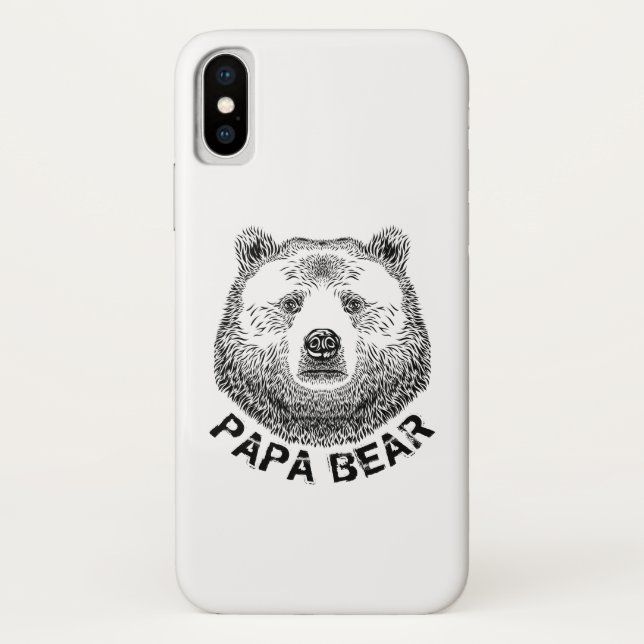 Papa-Bär, Handgezeichnete Illustration Case-Mate iPhone Hülle (Rückseite)