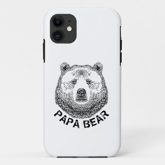 Papa-Bär, Handgezeichnete Illustration Case-Mate iPhone Hülle (Rückseite)