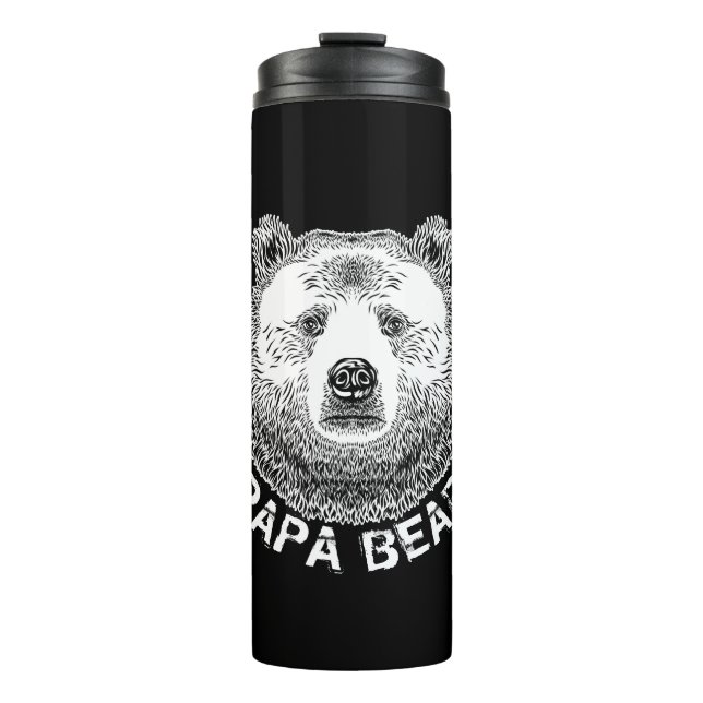 Papa-Bär, Handgezeichnete Illustration Thermosbecher (Vorderseite)