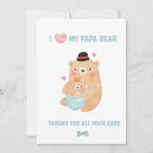 Papa Bär Liebe Herzblauer Lesebuch Vater Feiertagskarte