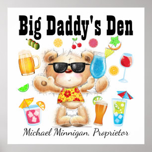 Papa / Bar / Man Cave Cocktail Poster