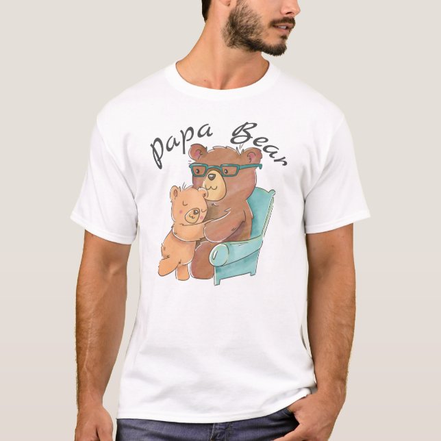 Papa-Bär mit Babybär lieben T-Shirt (Vorderseite)