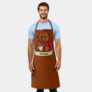 Papa Bär Morgenkaffee Frühstück individuell gestal Schürze
