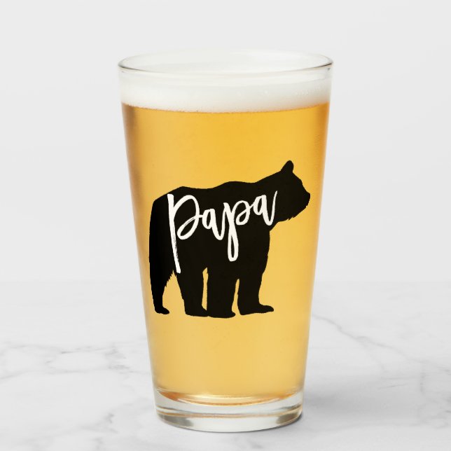 Papa-Bär personalisiert Glas (Vorne (Gefüllt))