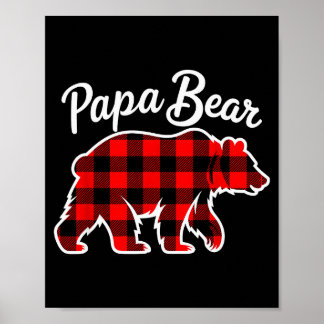 Papa Bär Pyjama Roter Büffel Weihnachten Lustige F Poster