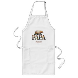 PAPA-Bär - Rustikale Aquarellfarbe Silhouette Lange Schürze