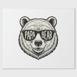 Papa Bär Sonnenbrille Bär Kopf Vektor Design_1 Geschenkpapier