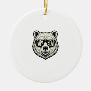 Papa Bär Sonnenbrille Bärenkopf Vektor Design_1 Keramik Ornament