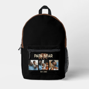 Papa Bär Vater Jahr Gegründet 3 Foto Bedruckter Rucksack