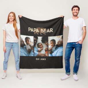 Papa Bär Vater Jahr Gegründet 3 Foto Fleecedecke