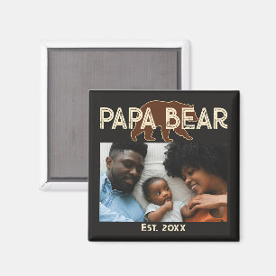 Papa Bär Vater Jahr Gegründet Foto Schwarz Magnet