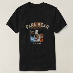 Papa Bär Vater Jahr Gegründet Foto Schwarz T-Shirt