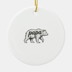 Papa Bär Vintage Gravur Vektor Design_1 Keramik Ornament