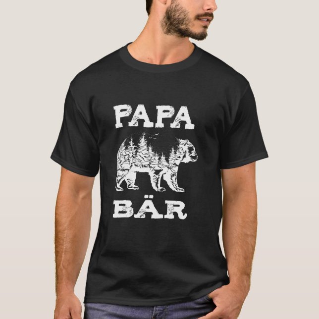 Papa Bär Wald Design T-Shirt (Vorderseite)
