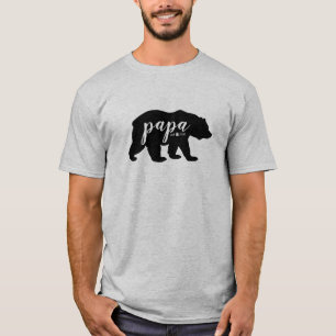 Papa-Bären mit schwarzer und weißer Schrift T-Shirt