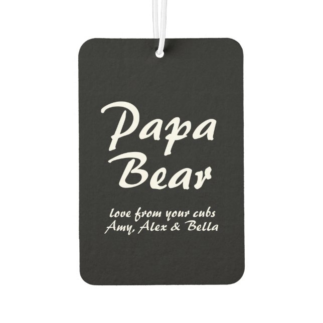 Papa-Bärenskript des Vaters Auto Autolufterfrischer (Rückseite)