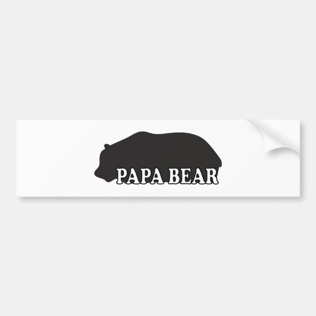 Papa-Bärn-Silhouette Autoaufkleber (Vorne)