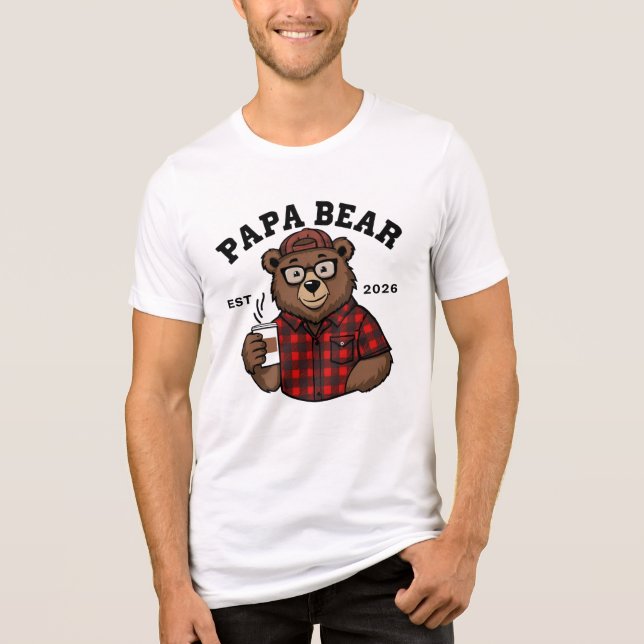 Papa Bear 2026 t-shirt/hoodie Tri-Blend Shirt (Vorderseite)