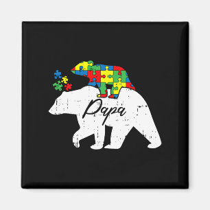Papa Bear Autismus Bewusstsein Niedlich Puzzle Pie Magnet