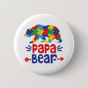 Papa Bear   Autismus - Vater Button