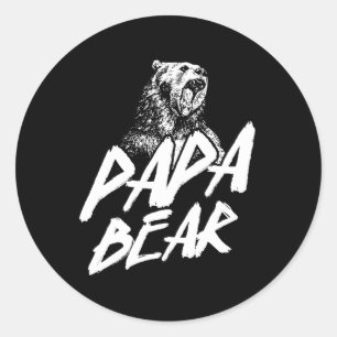 Papa Bear Best Vater Vathers Day Pop Gift Runder Aufkleber