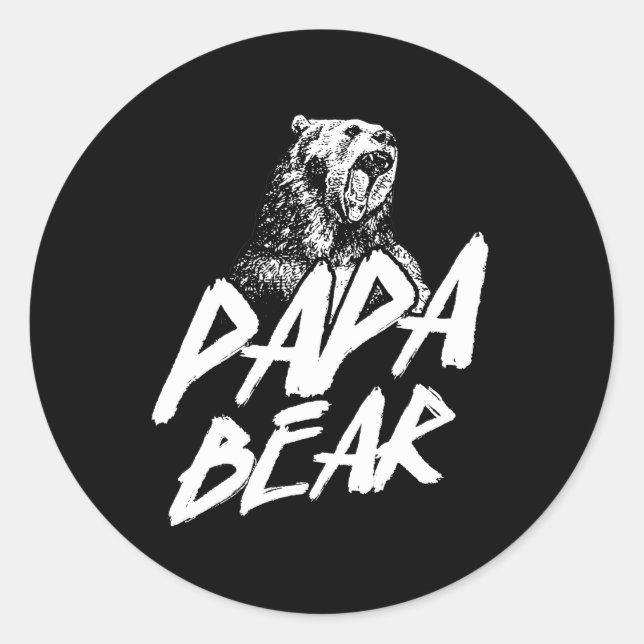 Papa Bear Best Vater Vathers Day Pop Gift Runder Aufkleber (Vorderseite)