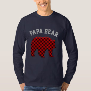 Papa Bear Büffel karierter Bär Weihnachten T-Shirt