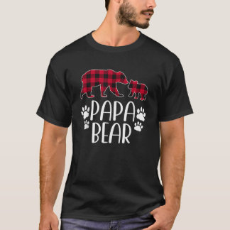 Papa Bear Christmas Pajama Red Buffalo Kariert Fat T-Shirt