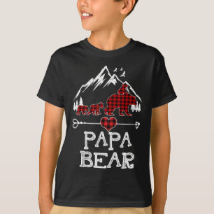 Papa Bear Christmas Pajama Red Kariert Buffalo T-Shirt