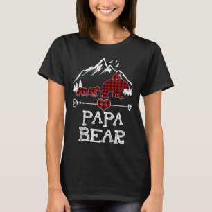 Papa Bear Christmas Pajama Red Kariert Buffalo T-Shirt