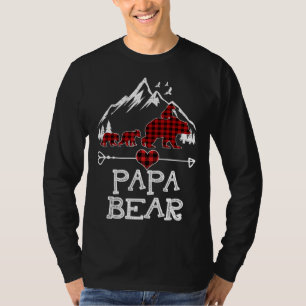 Papa Bear Christmas Pajama Red Kariert Buffalo T-Shirt