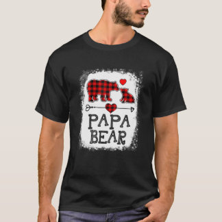 Papa Bear Christmas Pajama Rotes Kariertes Buffalo T-Shirt