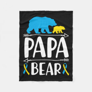 Papa Bear Down Syndrome Awareness Proud Vater Fleecedecke