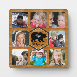 Papa Bear Foto Collage Imitate Holz Fotoplatte