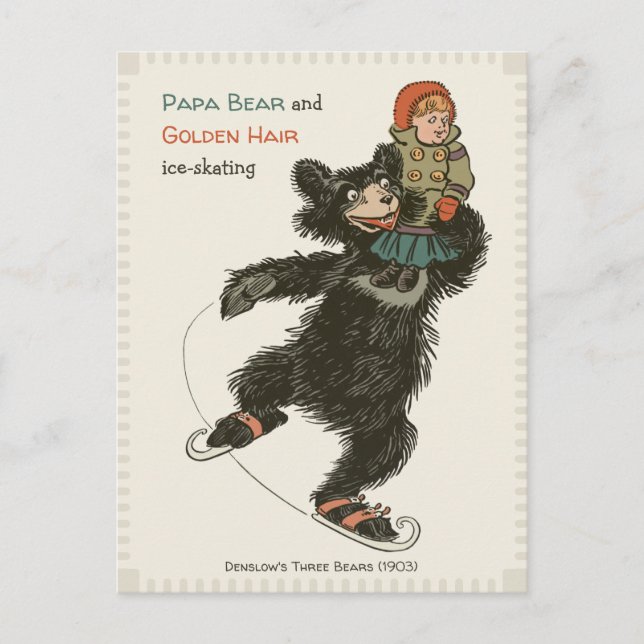 Papa Bear & Golden Hair Skaten CC0715 Messe Postkarte (Vorderseite)