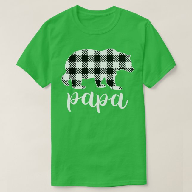 Papa Bear Gray Buffalo Kariert Pajama Premium T-Shirt (Design vorne)