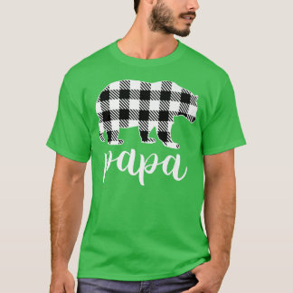 Papa Bear Gray Buffalo Kariert Pajama Premium T-Shirt