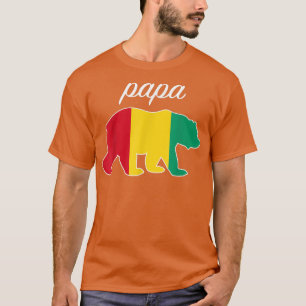 Papa Bear Guinea Flag Guinean Roots  T-Shirt