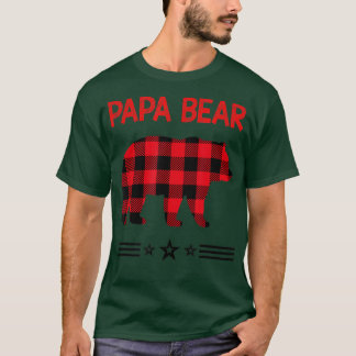 Papa Bear in Kariertem rotem Bär T-Shirt
