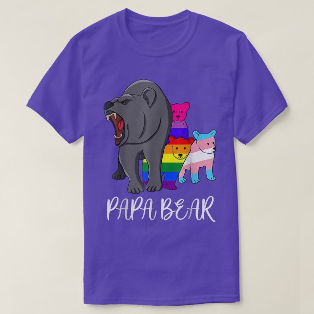 Papa bear LGBT Flag Gay Pride Month Transgender  T-Shirt (Design vorne)