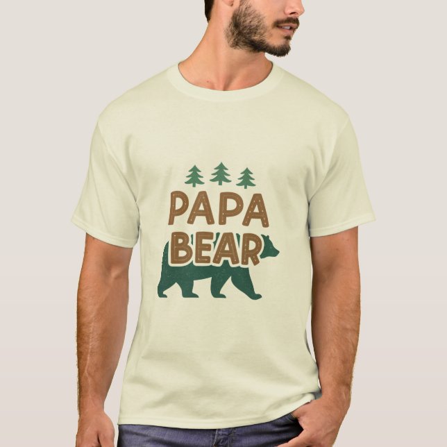"Papa Bear" Liebe T - Shirt des Vaters (Vorderseite)