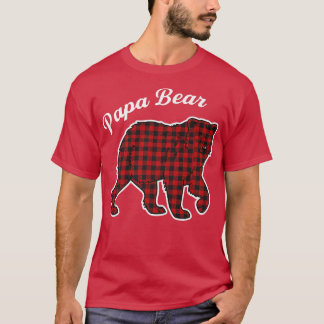 Papa Bear Men Red Kariert Premium T-Shirt