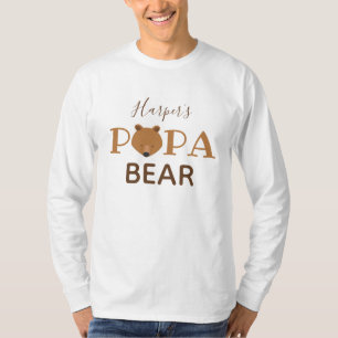 Papa Bear Nom de l'enfant Papa T-shirt