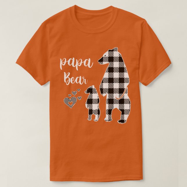 Papa Bear Pajama Gray Buffalo Kariert Premium T-Shirt (Design vorne)